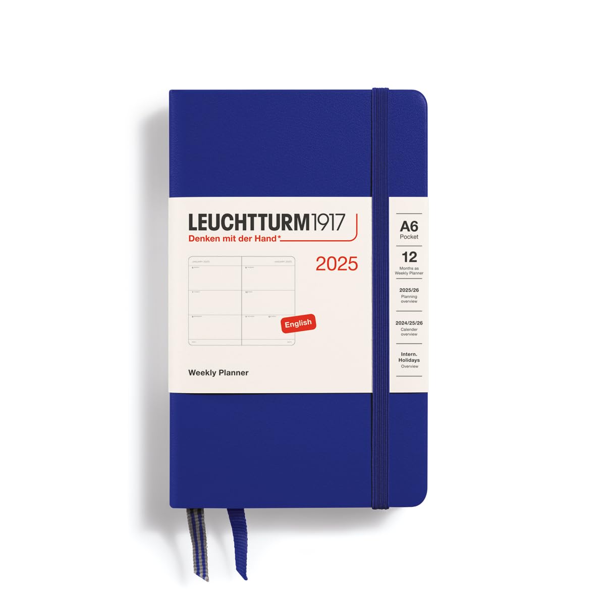 Leuchtturm1917 - Weekly Planner 2025, Hardcover, Pocket (A6), Ink (Jan 1 - Dec 31, 2025)