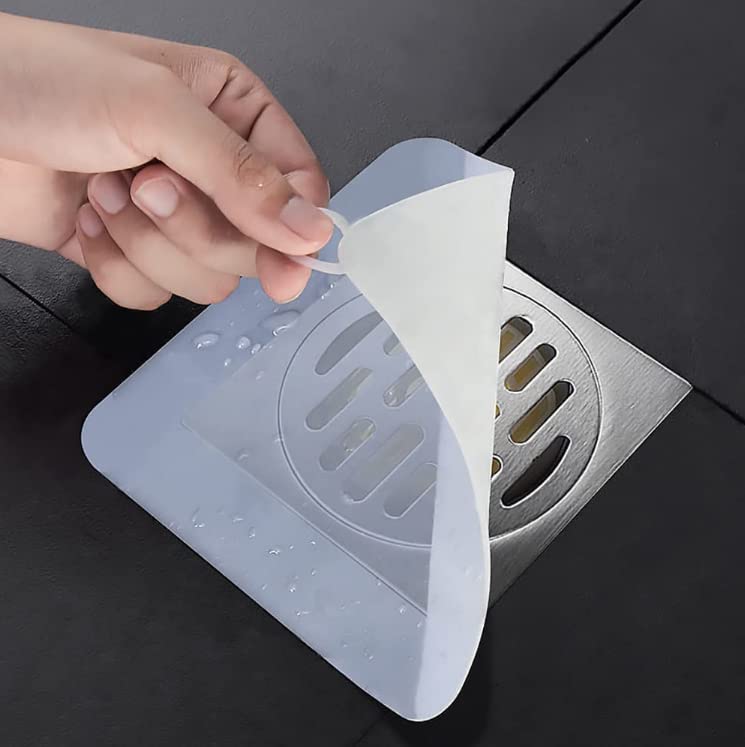 2 Pieces 8 x 8 Inch Silicone Tub Stopper Floor Drain Cover Sewer Anti-Odor Mat Deodorizing Drain Plugs for Kitchen, Bathroom and