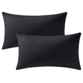 Dezene Decorative Pillow Covers 12X20 Black: 2 Pack Cozy Soft Velvet Rectangular Throw Pillow Cases For Farmhouse Home Decor