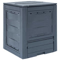 vidaXL Garden Composter - Waste Collector for Organic Material, Weather and UV Resistant Plastic, Split Lid for Irrigation & Ventilation, Large 68.7 gal Capacity, Gray