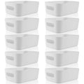Zopeal Plastic Storage Bins 10 Pcs Gray Pantry Organizer Bins Small Baskets Storage Containers For Home Kitchen (8 X 5.7 X 3 Inc