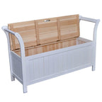 vidaXL Storage Bench 49.6"x16.5"x29.5" Wood White