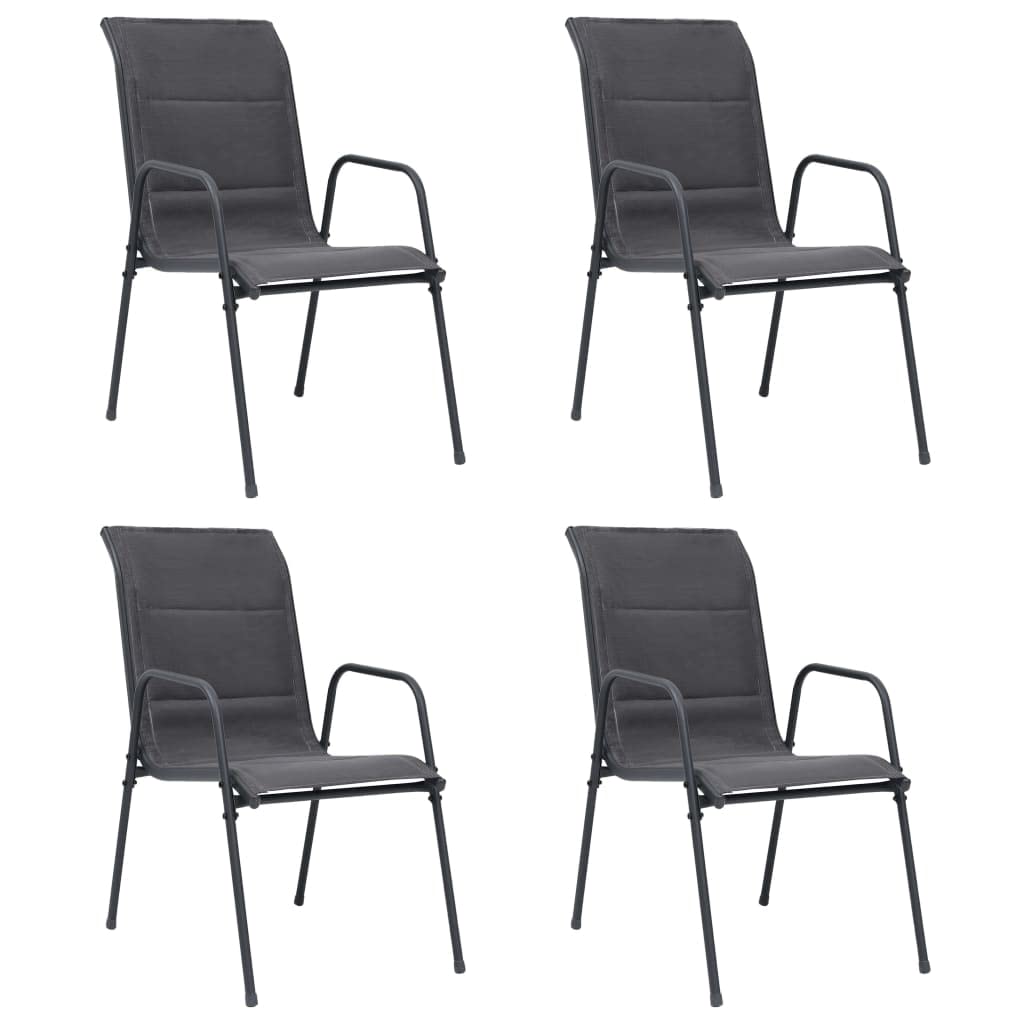 Vidaxl Stackable Patio Chairs 4 Pcs Steel And Textilene Anthracite