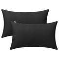 Thmyo 2 Pack 100% Cotton Lumbar Comfortable Solid Decorative Throw Pillow Case Rectangle Cushion Cover Pillowcase Sublimation Bl