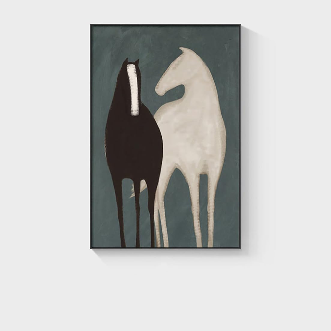 HomeRoots 529113 Black & White Fabric Horse Wall Decor