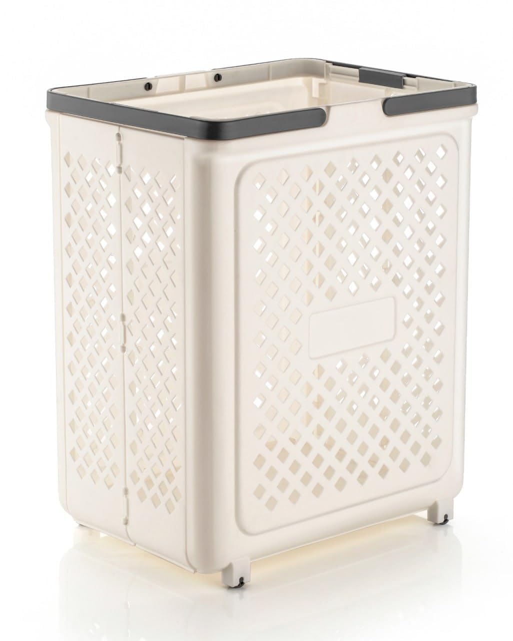 Collapsible Laundry Basket with Wheels and Handle, 45 L Foldable Plastic Laundry Hamper with Ventilated Design for Bathroom, Bed
