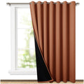 Nicetown Burnt Orange 100% Blackout Patio Door Curtain, Super Heavy-Duty Thermal Backing Room Divider Drape Space Dividing, Priv