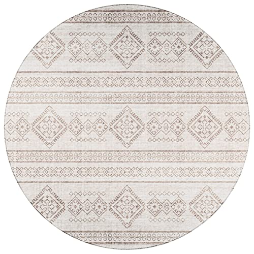 Sedona Sn14 Beige Transitional Rug Round 4' X 4'
