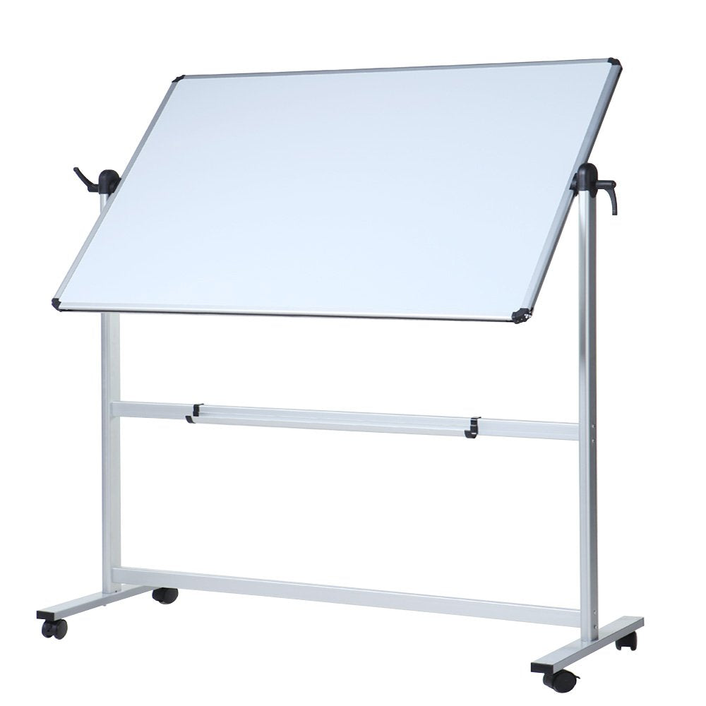 Viz-Pro Double-Sided Magnetic Mobile Whiteboard, 60 X 36 Inches, Aluminium Frame And Stand