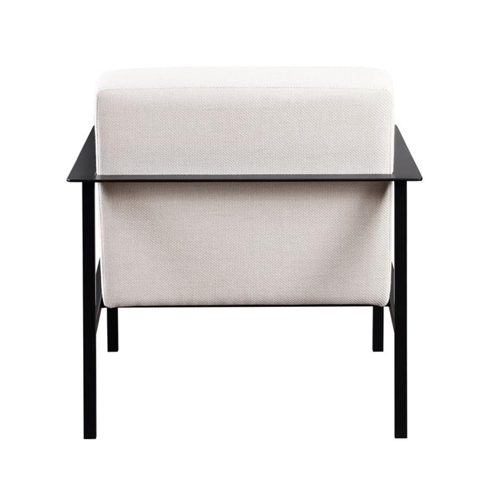 Comfort Pointe Milano Polyester Oatmeal Cream Stationary Black Metal Accent Chair
