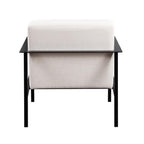 Comfort Pointe Milano Polyester Oatmeal Cream Stationary Black Metal Accent Chair
