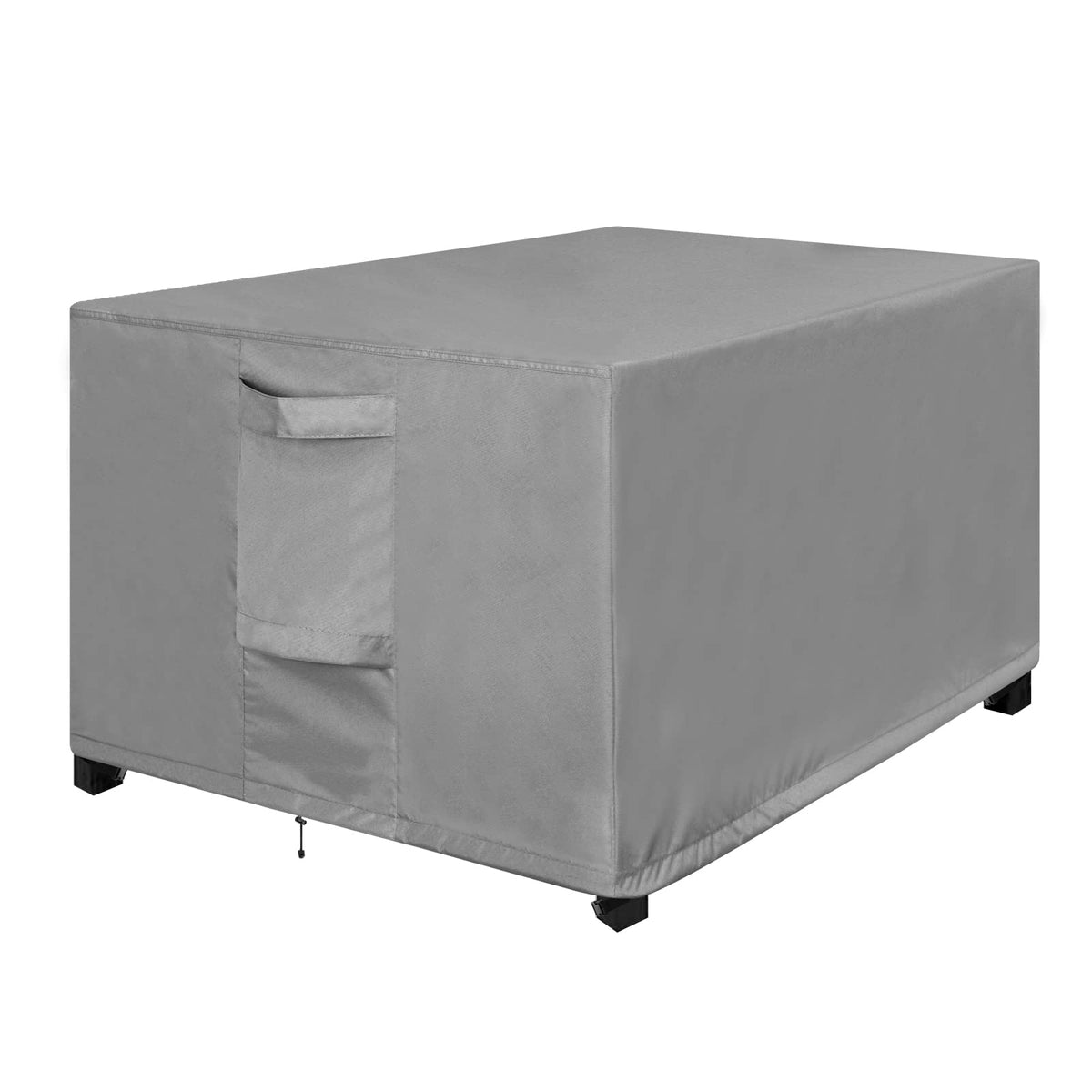Outdoorlines Outdoor Waterproof Patio Ottoman Covers - Rectangle Uv-Proof Patio Side Table Cover Windproof Heavy-Duty Furniture Covering Protector 28L X 22W X 17H Inch, Grey