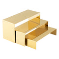 MCKECHSION Purse Display Stand Stainless Steel - 3 Golden Purse Holder Display Riser Purse Stand Metal Countertop Risers for Sho