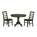 East West Furniture HLPF3-CAP-W Hartland 3 Piece Kitchen Set Contains a Round Table with Pedestal and 2 Dining Room Chairs, 42x42 Inch