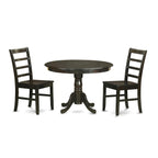 East West Furniture HLPF3-CAP-W Hartland 3 Piece Kitchen Set Contains a Round Table with Pedestal and 2 Dining Room Chairs, 42x42 Inch