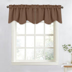 Nicetown Room Darkening Cappuccino Curtain Valances - Solid Home Fashion 52 Inches By 18 Inches Rod Pocket Valance Curtain Panel