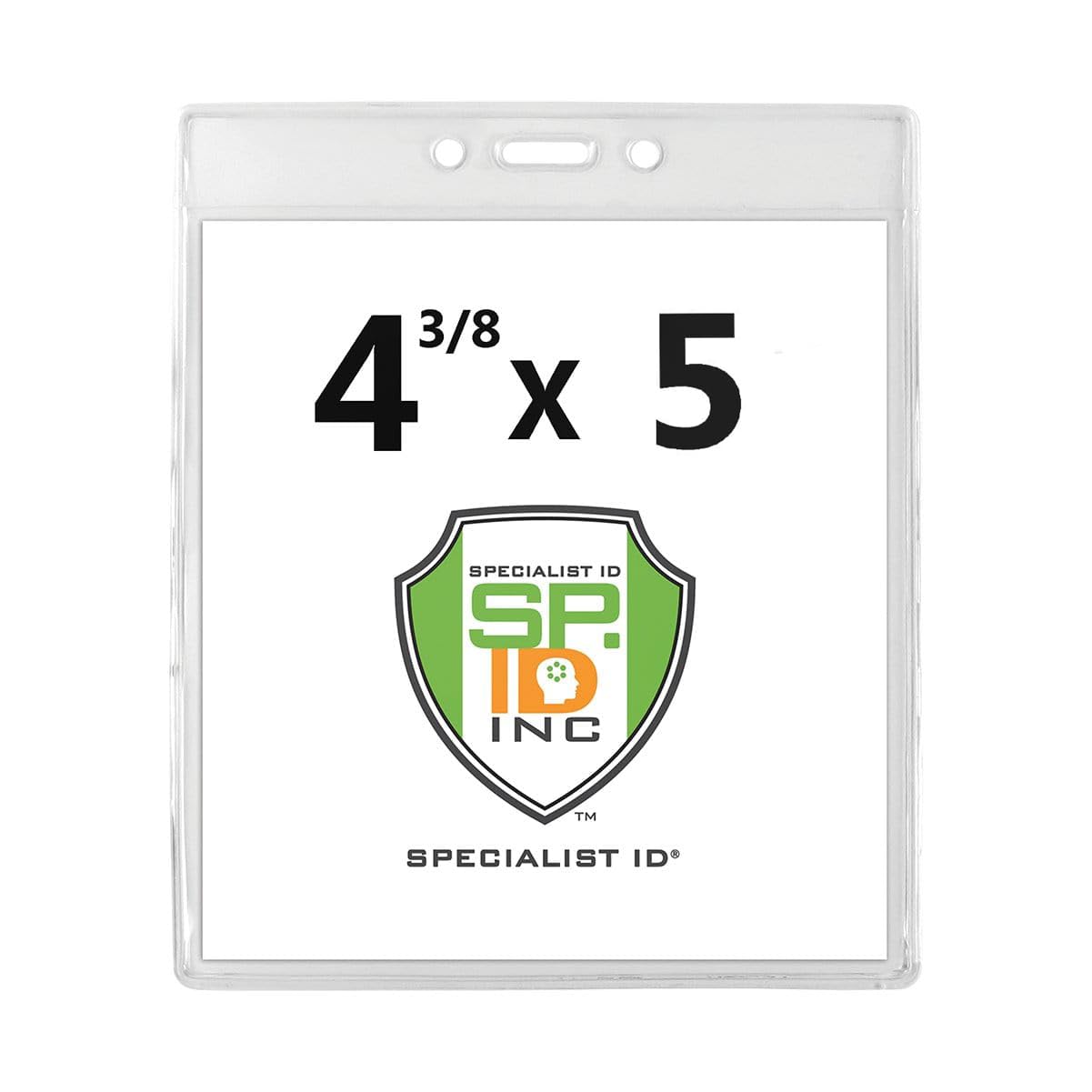 100 Pack - 4X5 Inch Clear Large Badge Holder For Special Event Tickets, Display Cards (Max Insert 4 3/8' X 5') By Specialist I