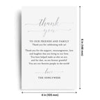 Bliss Collections Wedding Reception Thank You Cards, Pack Of 50 Real Silver Foil Cards, Great Addition To Your Table Centerpiece