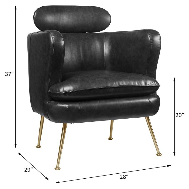 Acme Phelan Faux Leather Upholstery Accent Chair in Dark Gray