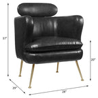 Acme Phelan Faux Leather Upholstery Accent Chair in Dark Gray