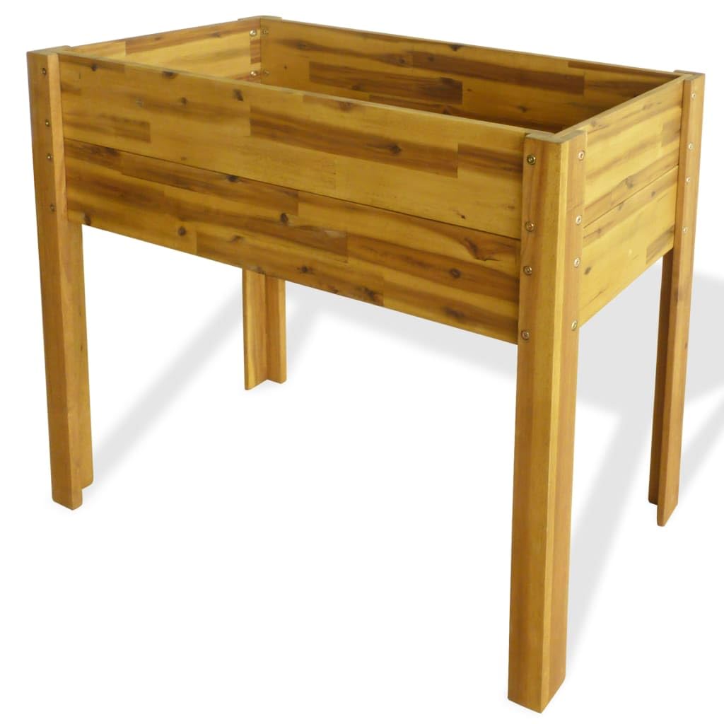 vidaXL Solid Acacia Wood Raised Garden Bed - Rustic Brown Raised Planter for Outdoor Planting - Weather Resistant, Easy to Assem