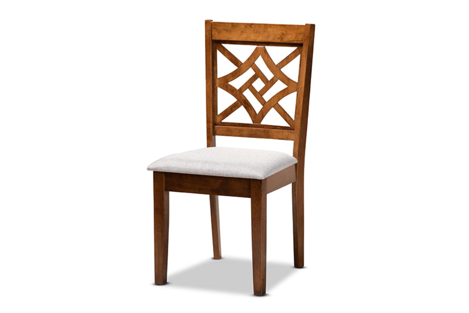 Baxton Studio Nicolette Modern and Contemporary Grey Fabric Upholstered and Walnut Brown Finished Wood 5-Piece Dining Set