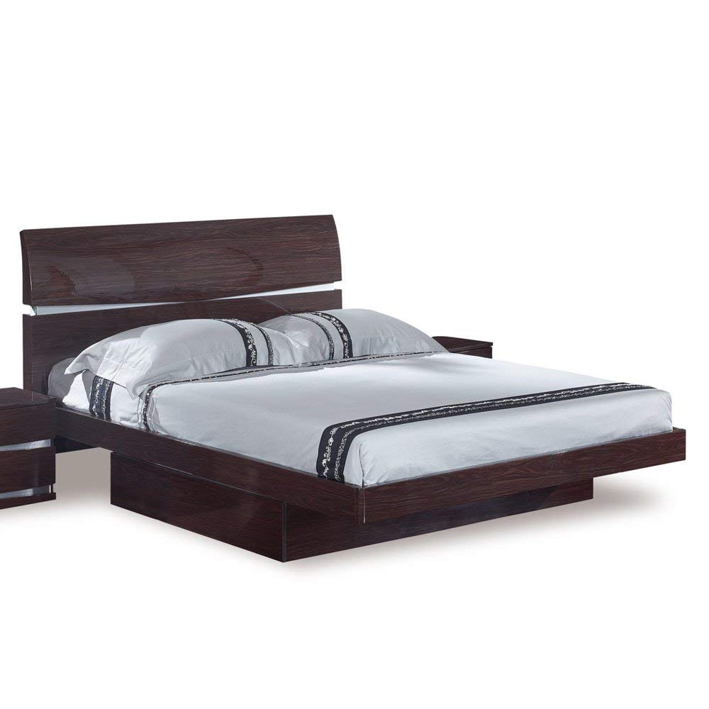 Global Furniture Aurora Collection Mdf/Wood Veneer Bedroom Set With King Bed, Wenge