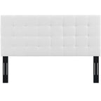 Modway Paisley Upholstered Tufted Linen Fabric Full / Queen Headboard Size In White