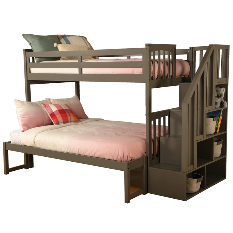 Kodiak Furniture Kelcie Twin/Full Wood Bunk Bed with Storage