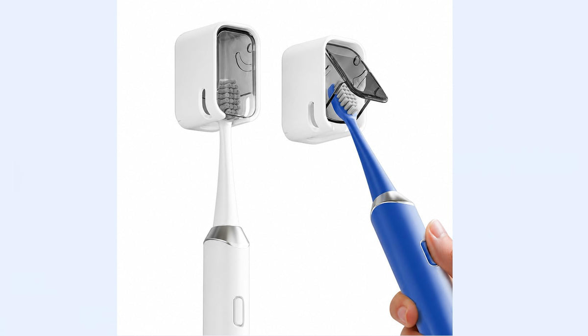 TROVIX 2PCS Toothbrush Holders for Bathroom Toothbrush Holder Wall Mounted with Cover for Shower, Single Toothbrush Dispenser St