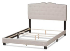 Baxton Studio Vivienne Modern and Contemporary Light Beige Fabric Upholstered King Size Bed