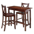 Ergode Sally 3-Piece Kitchen Island Table Set | 2 Drawers | Saddle Seat Stools | Space-Saving & Stylish | (94364-VV)