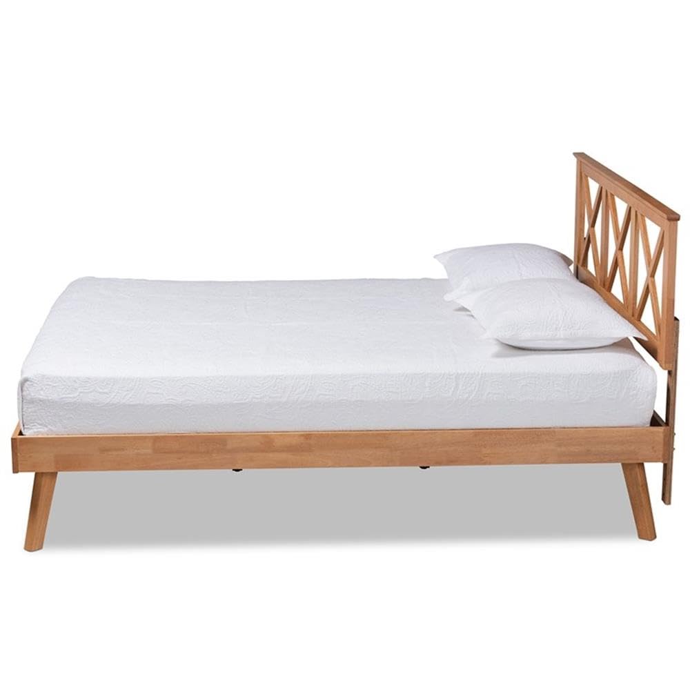 Baxton Studio Galvin Modern and Contemporary Brown Finished Wood Full Size Platform Bed