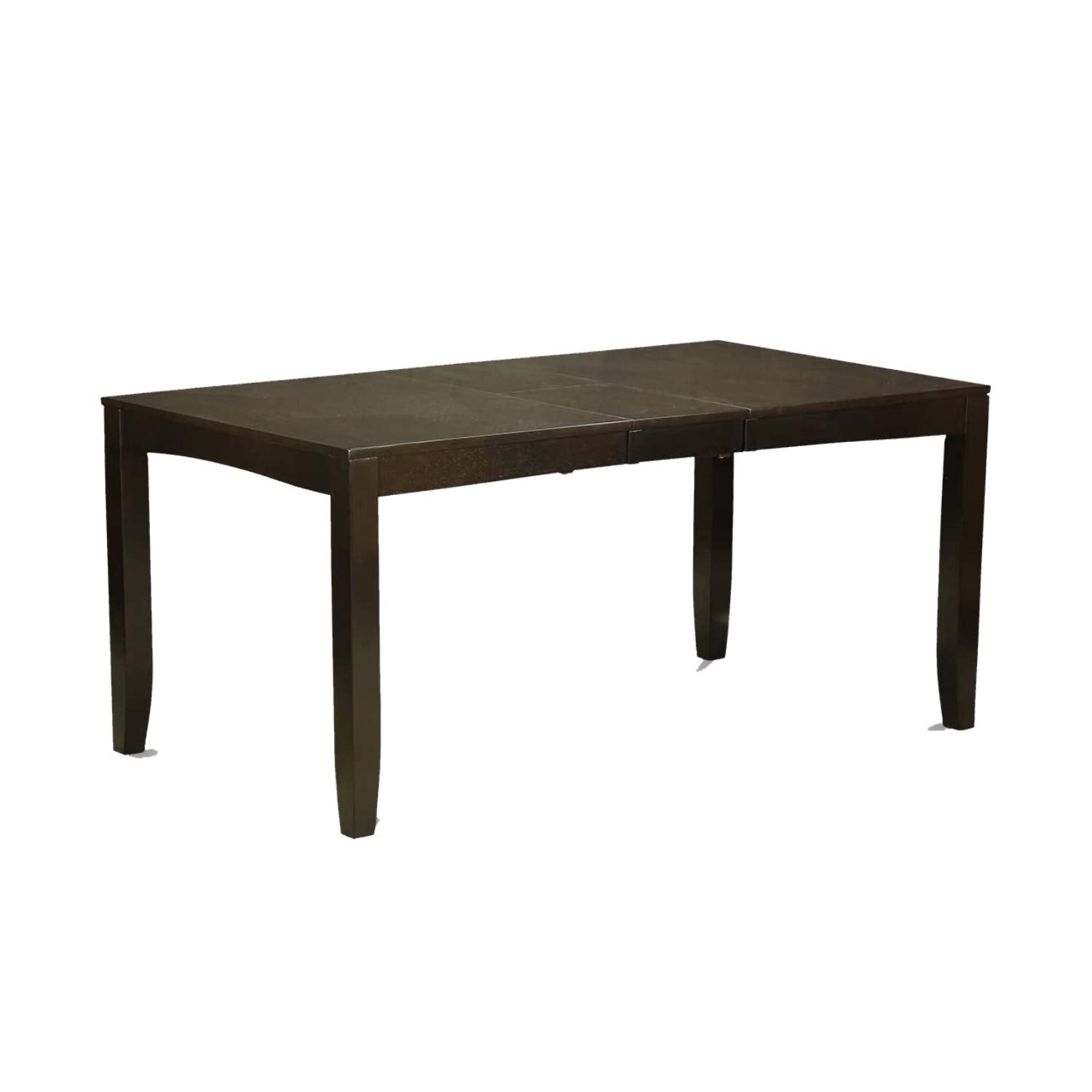 East West Furniture LYPF6-CAP-C 6 Piece Dining Table Set Contains a Rectangle Dining Room Table with Butterfly Leaf and 4 Linen Fabric Upholstered Chairs with a Bench, 36x66 Inch, Cappuccino