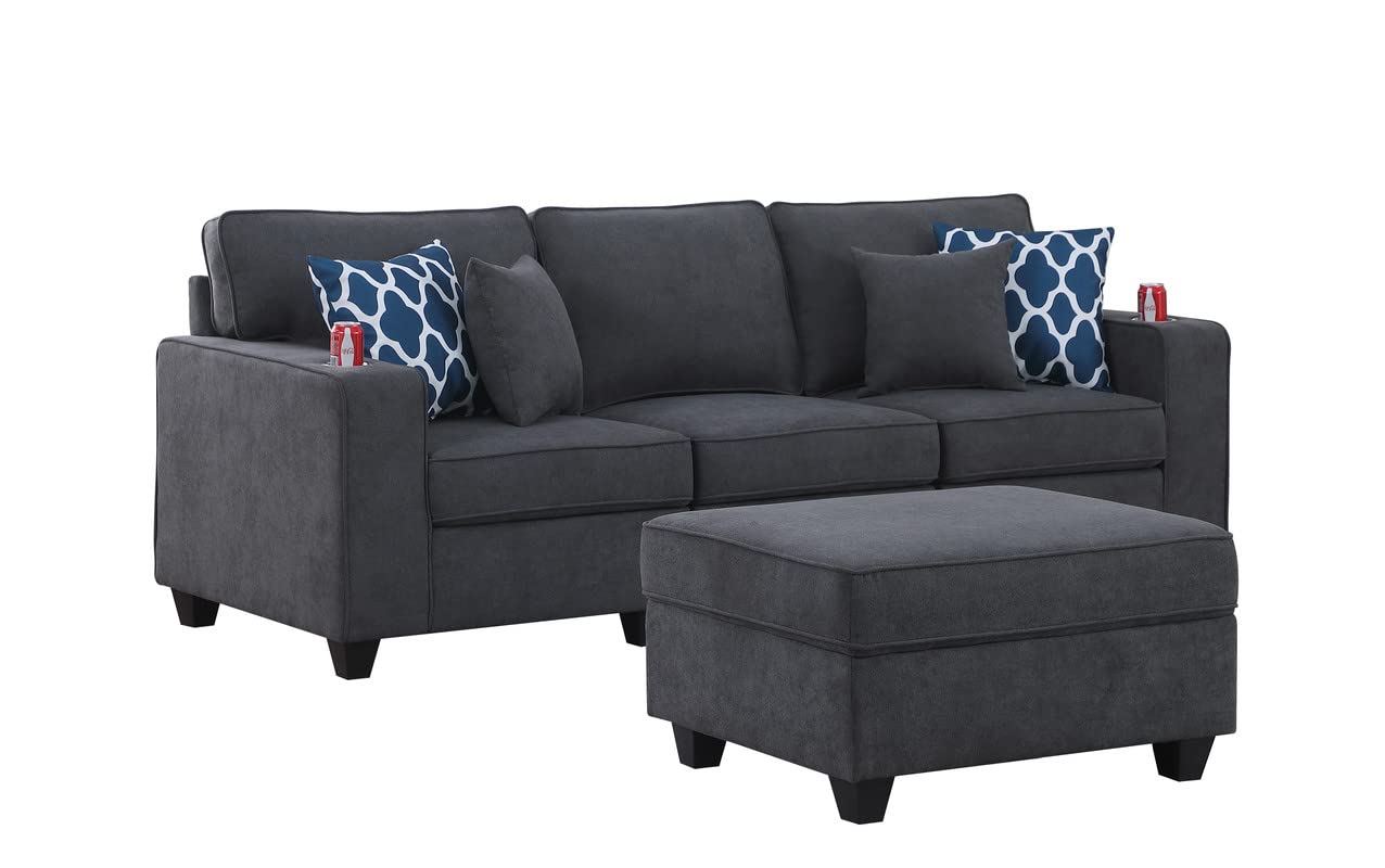 Lilola Home Cooper Sofa with Ottoman and Cupholder - Thumbnail 3