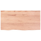 vidaXL Solid Oak Wood Wall Shelf with Live Edge - Light Brown, Handmade Home Storage Option, Versatile Use - 31.5"x15.7"x1.6"