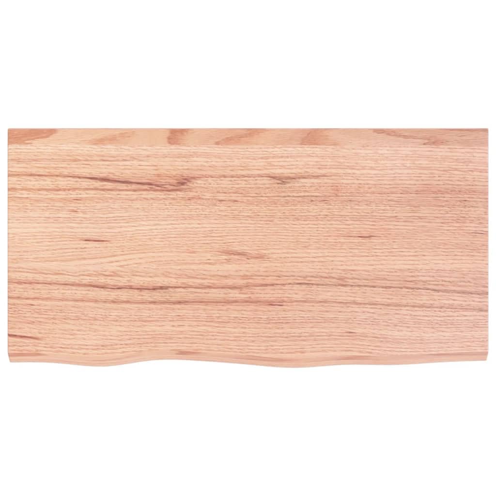 vidaXL Solid Oak Wood Wall Shelf with Live Edge - Light Brown, Handmade Home Storage Option, Versatile Use - 31.5"x15.7"x1.6"