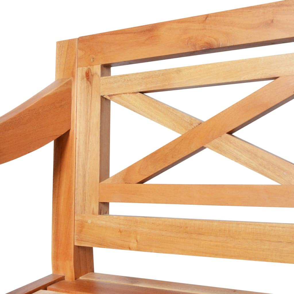 vidaXL Batavia Bench for Indoor Use - Three Seater, Dark Brown Solid Mahogany Wood - Elegantly Curved Armrests - Sturdy, Durable & Easy-to-Clean