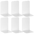 Vfine Bookends 3 Pairs, White Metal Bookends, Book Ends For Shelves, Bookends For Shelves, Desktop Bookend, Book Ends For Heavy