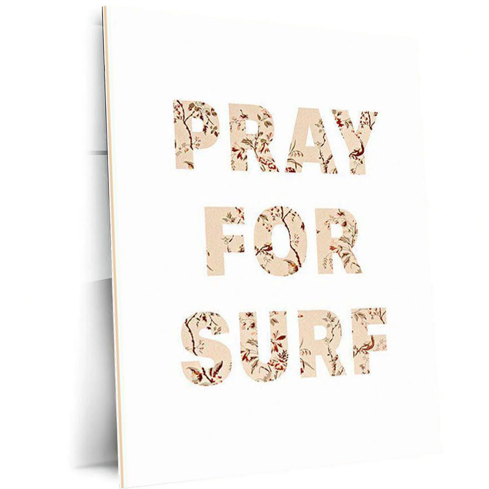DesignSkinz Wall Art | HD Metal Prints | Home Decor for Living Room, Bedroom, Office, Study, Shelf (16x24inch)  Pray For Surf P