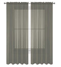 Decotex 2 Piece Solid Elegant Sheer Curtains Fully Stitched Panels Window Treatment Drape (54'' X 95'', Gray)