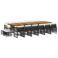 vidaXL Garden Dining Set Black PE Rattan, Steel, Acacia Wood Large