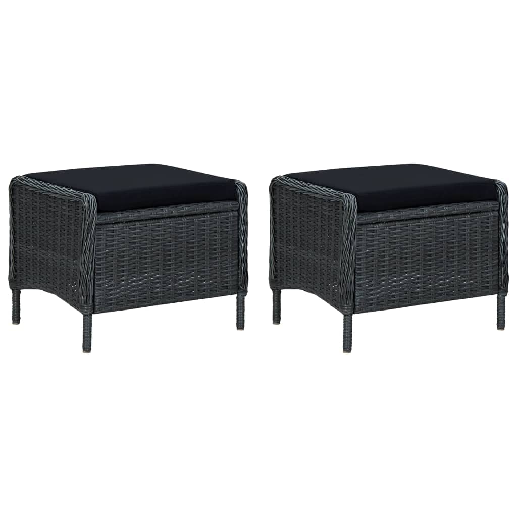 vidaXL Patio Furniture Set 3 Piece, Outdoor Sofa Chair with Coffee Table, Patio Armchair with Cushion for Garden, Modern, Poly Rattan Dark Gray
