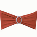 Sinssowl Pack Of 50Pcs Spandex Terracotta Chair Sashes Bows Elastic Chair Cover Bands Slider Buckles For Wedding Reception Banqu