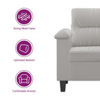 vidaXL Light Gray Microfiber Fabric Sofa Chair - Modern Design Comfortable Seating - Sturdy Metal Frame - Ideal for Reading & Relaxing - Living Room Furniture
