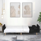 vidaXL 2-Seater Sofa Bed with Two Pillows Accent Loveseat Couch Black Fabric