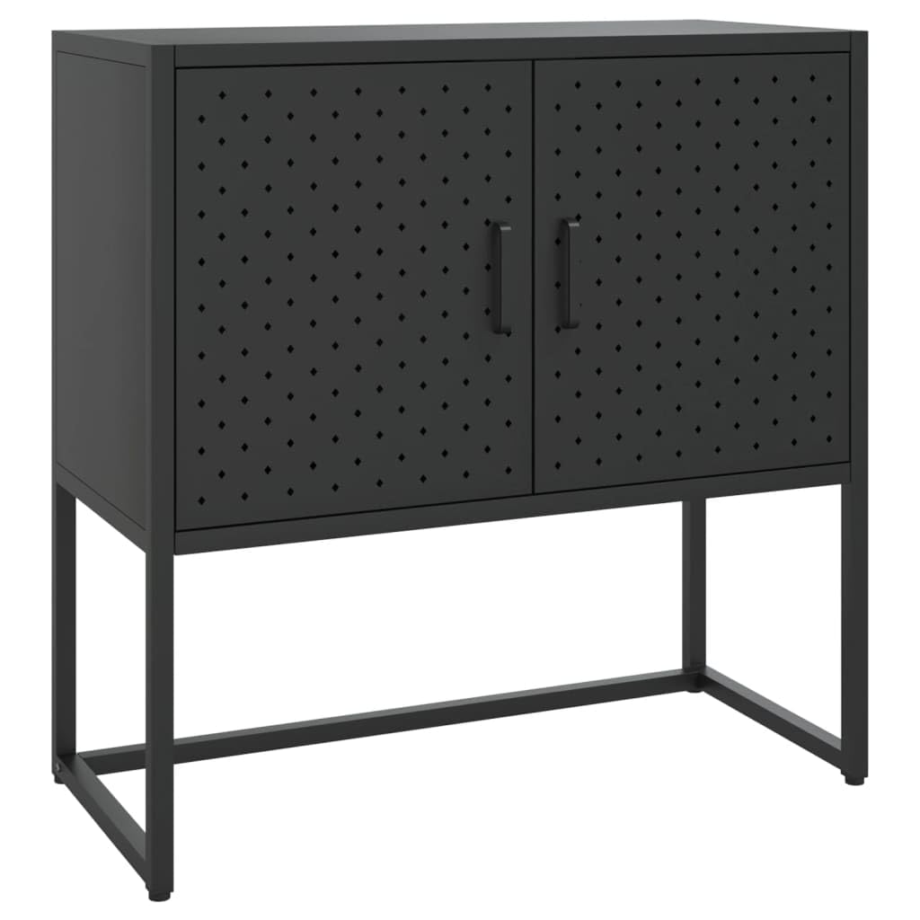 vidaXL Sideboard Black 29.5&quot;x13.8&quot;x29.5&quot; Steel