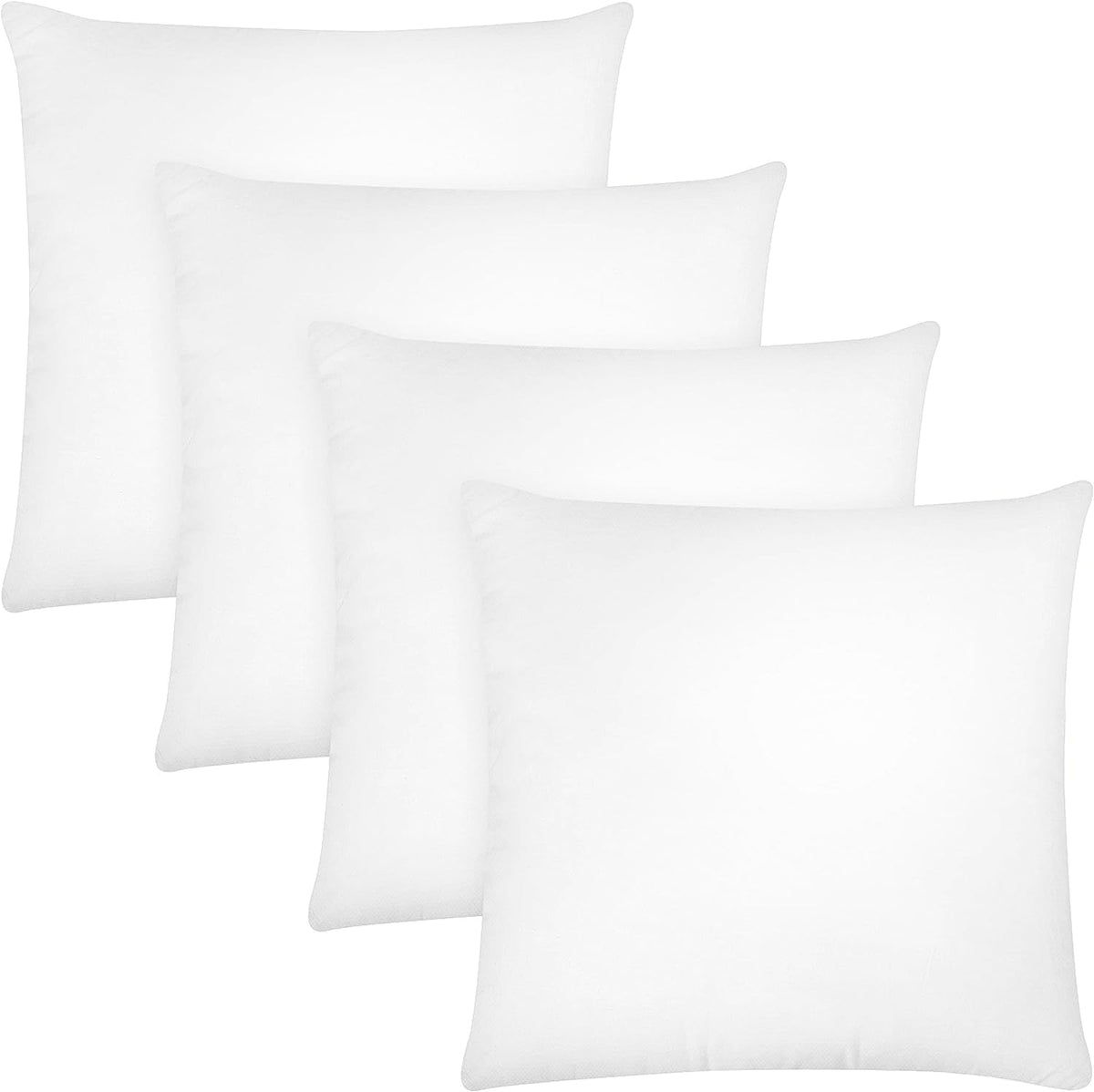 Covers & All Throw Pillow Inserts Pack Of 4, Durable Soft Square 18 X 18 Inches 65 Gsm Non-Woven Fabric With 15D Silicon Fiber F