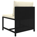 vidaXL Sectional Middle Sofa - Poly Rattan, Lightweight, Modular Design, Suitable for Year-Round Use, Highly Durable, Cream White Cushions, Ideal for Garden or Backyard Setting or Indoor Decor