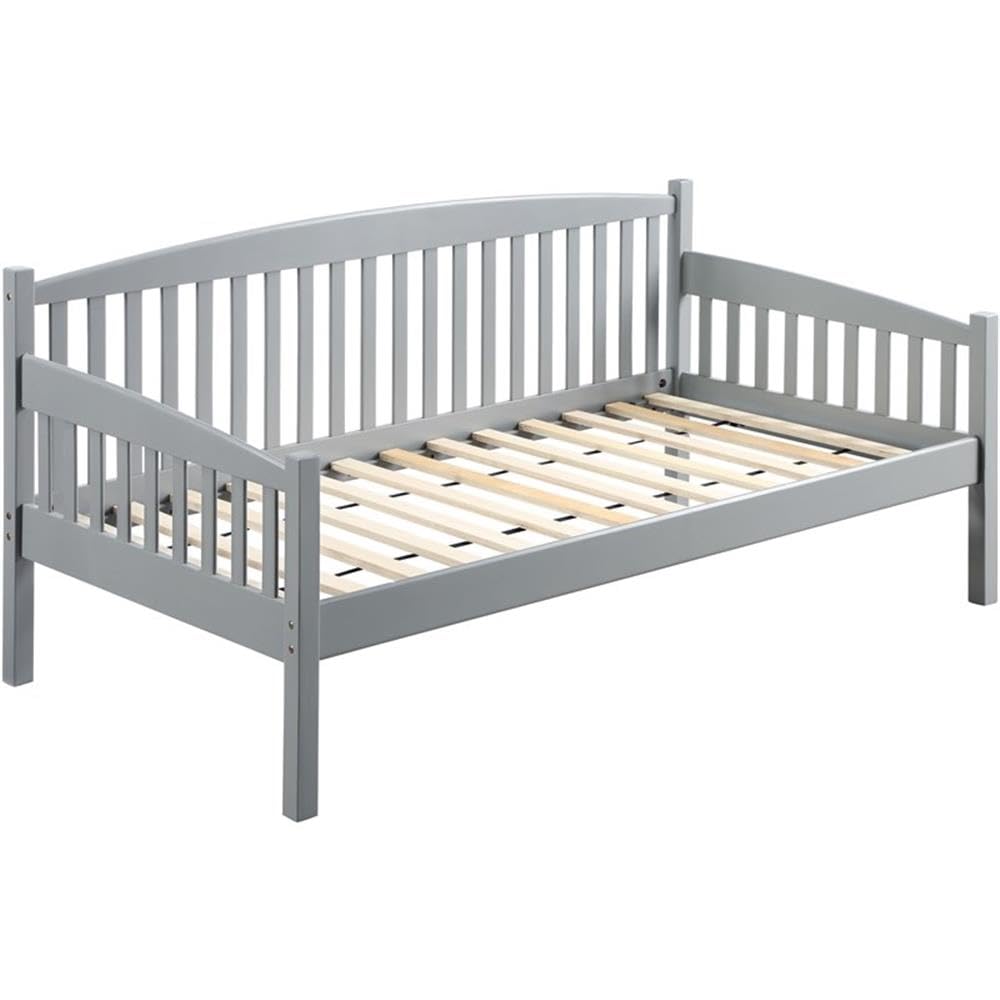 Acme Caryn Wooden Twin Mission Style Daybed with Slightly Curved Back in Gray